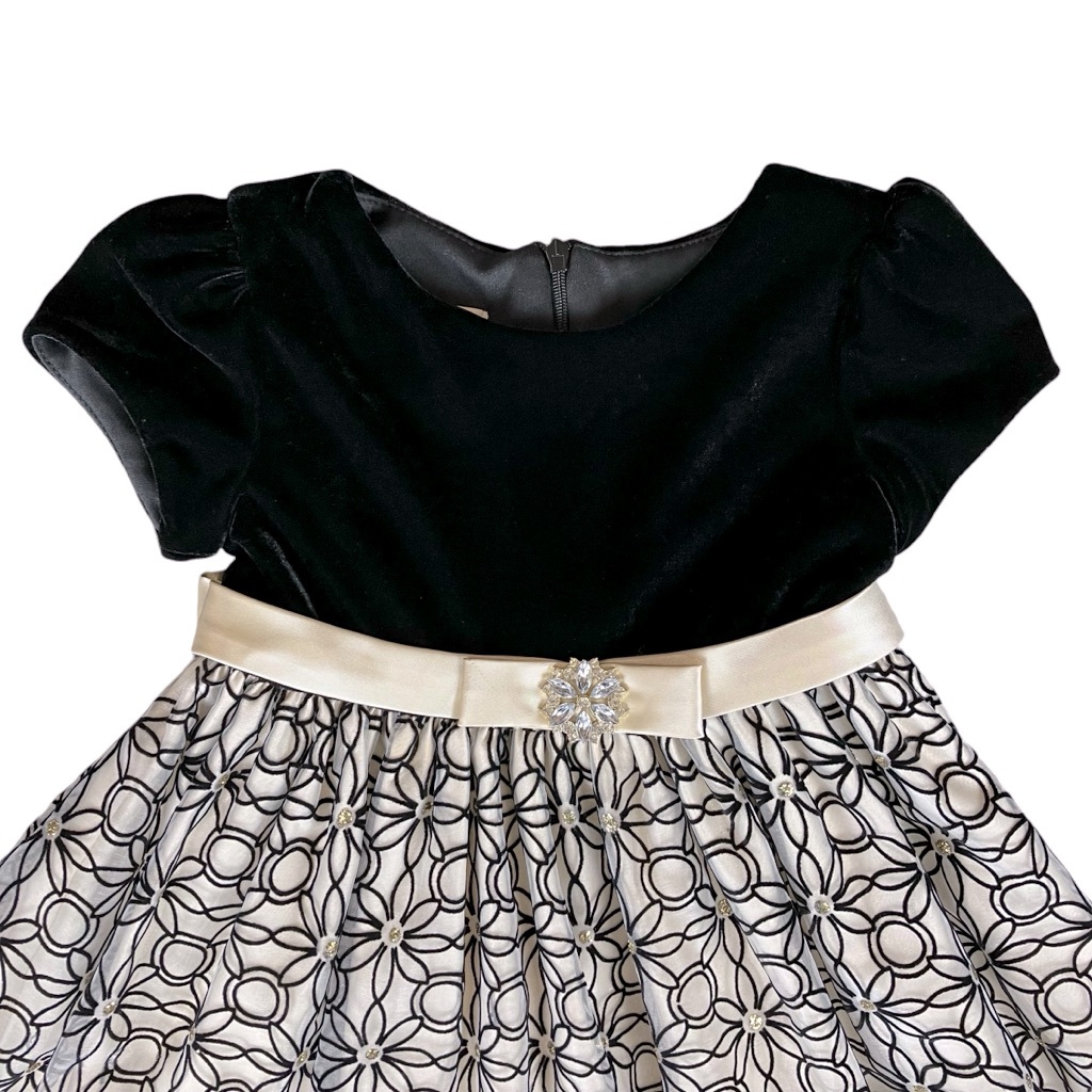 Cinderella 4t Fancydress Gold Black Velvet Look Twirly Layered Petticoat